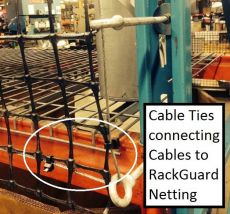 Cable Ties from Industrial Netting used to connect cabling to RackGuard